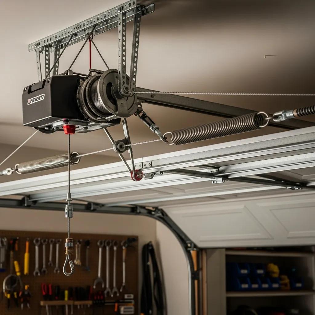 Garage door springs in action, highlighting torsion and extension mechanisms for maintenance